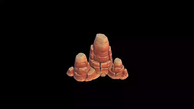 Low Poly Stylized Arid Rock Spire