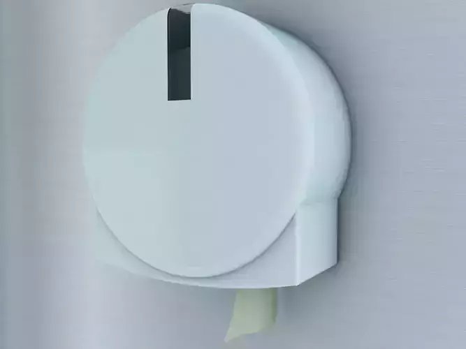 Public Restroom Plastic Toilet paper dispenser 3D model