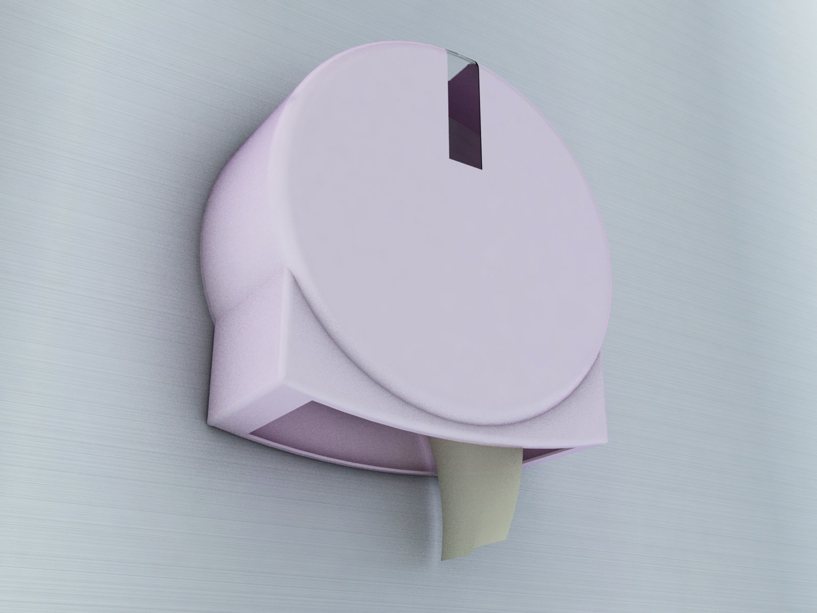 Public Restroom Plastic Toilet paper dispenser 3D model_1