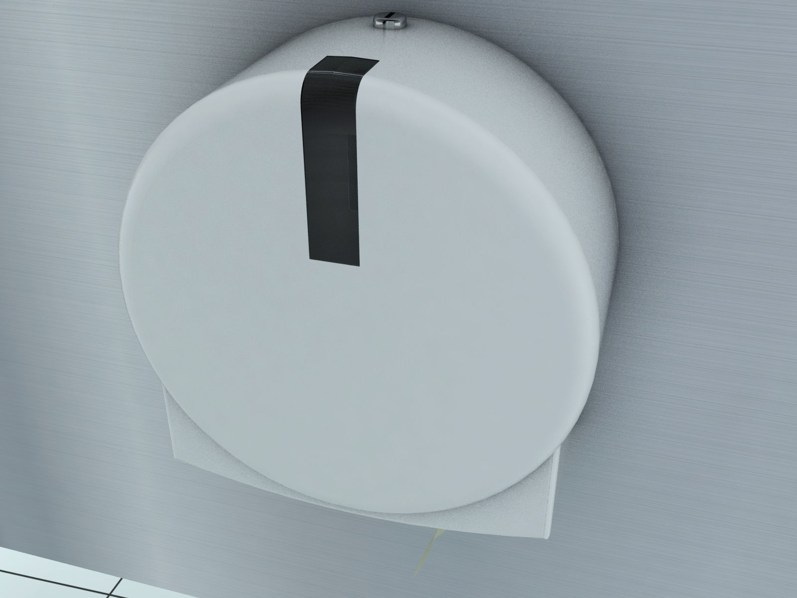 Public Restroom Plastic Toilet paper dispenser 3D model_3