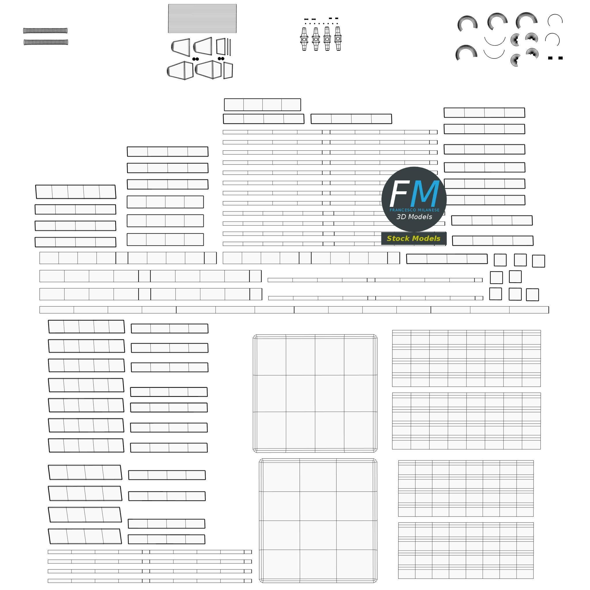 Wooden trolley cart 3D model_11