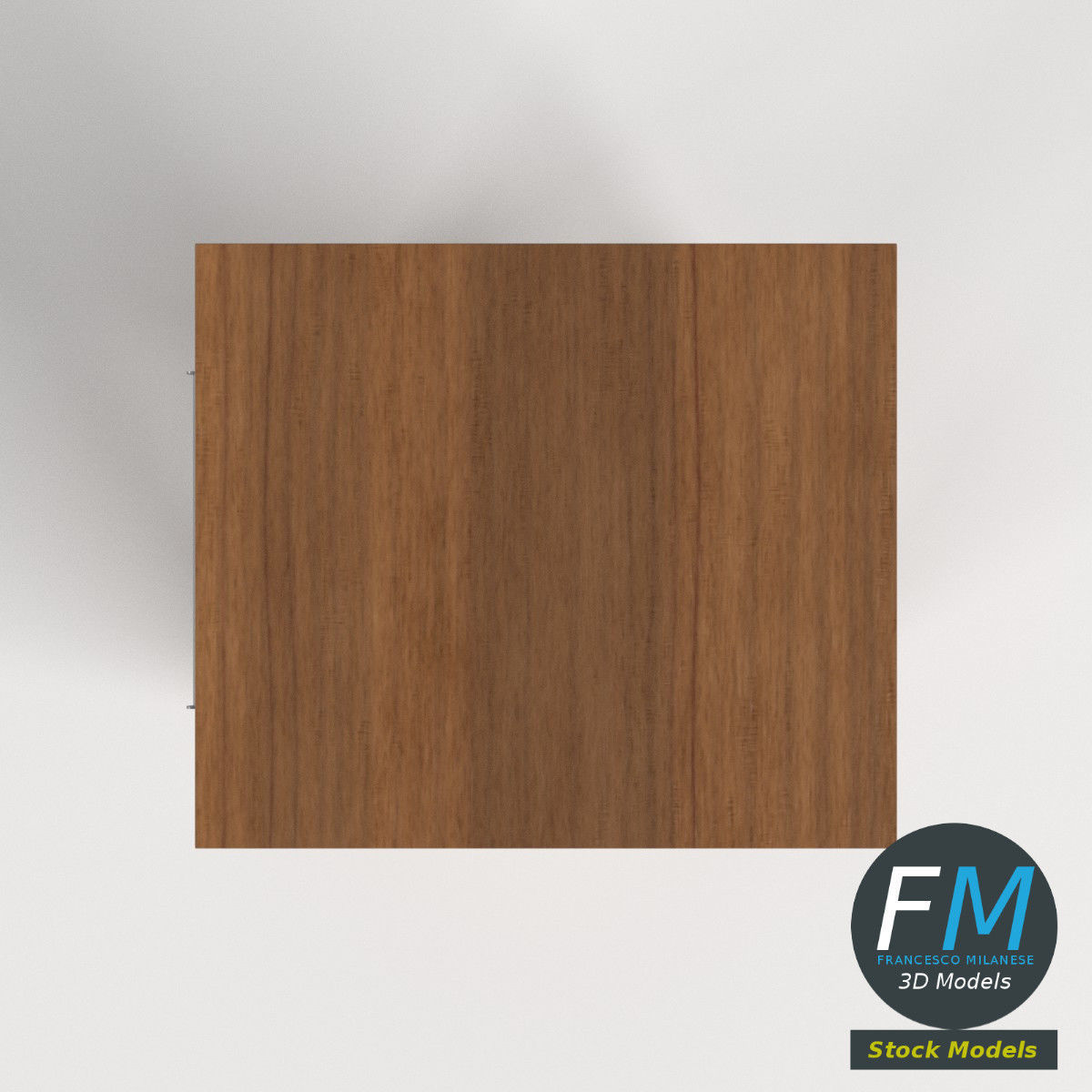 Wooden trolley cart 3D model_6