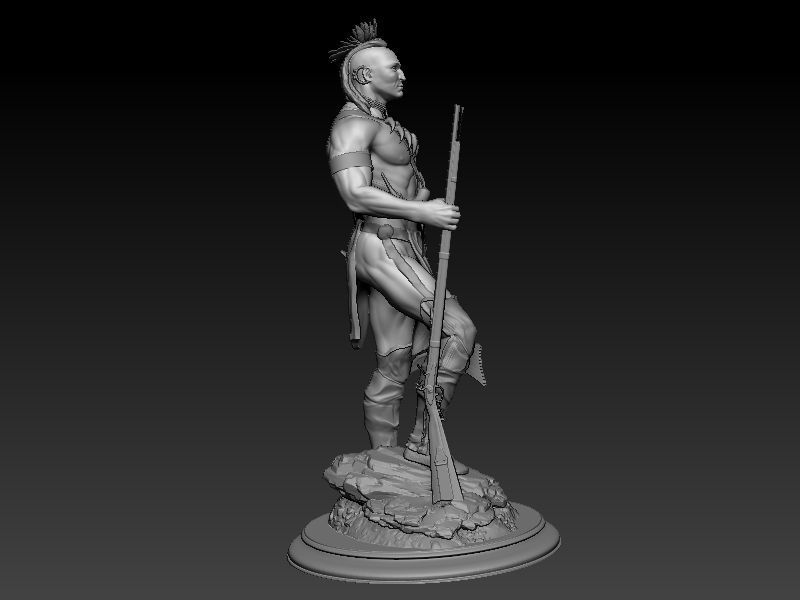 American indian Guron 3D print model_6