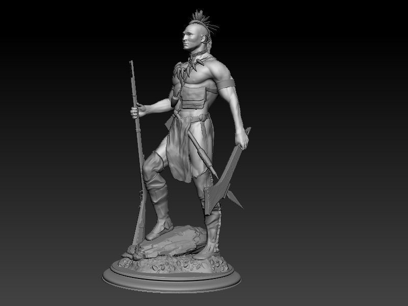 American indian Guron 3D print model_1