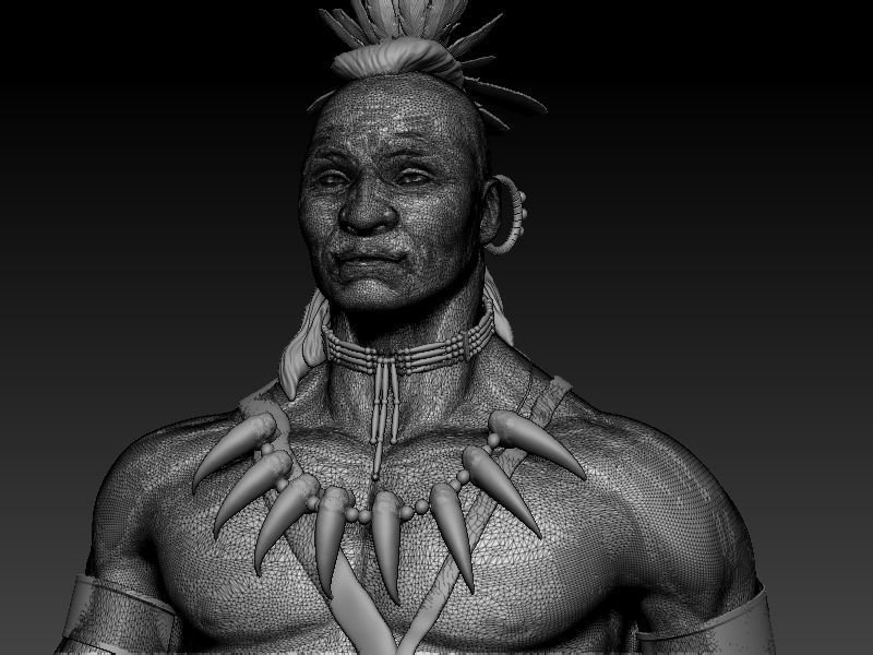 American indian Guron 3D print model_2