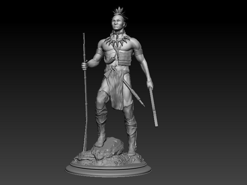 American indian Guron 3D print model_3