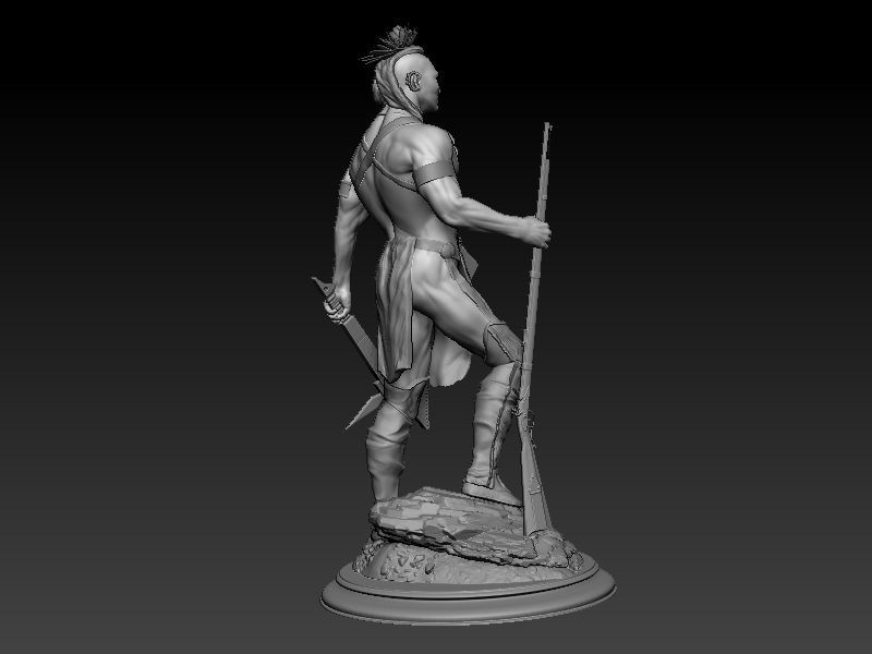 American indian Guron 3D print model_4