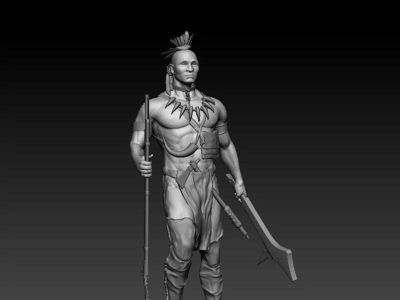 American indian Guron 3D print model_0