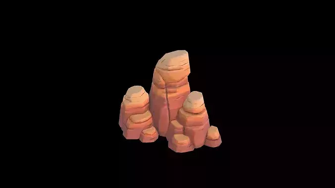 Low Poly Stylized Eroded Peak Formation