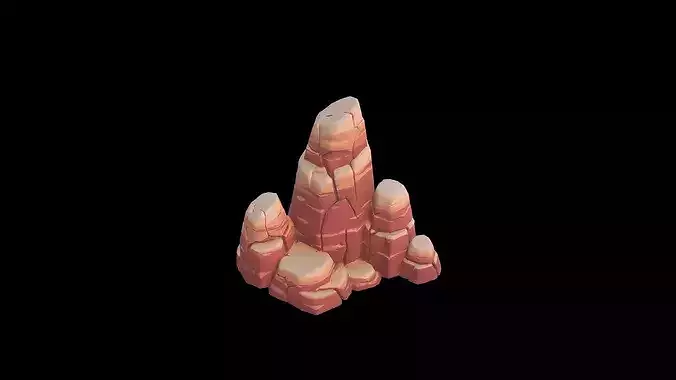 Low Poly Stylized Canyon Jump Platform