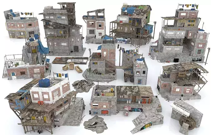 Slum style architecture 3D model