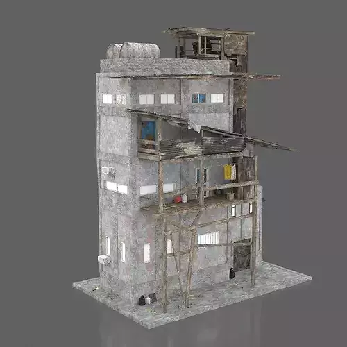Slum style architecture 3D model 4