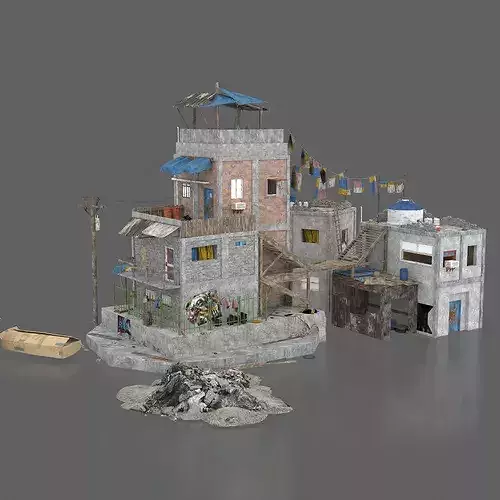 Slum style architecture 3D model 6