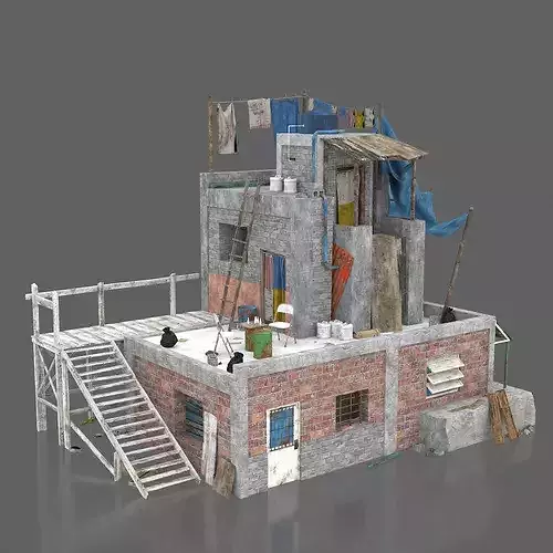 Slum style architecture 3D model 5