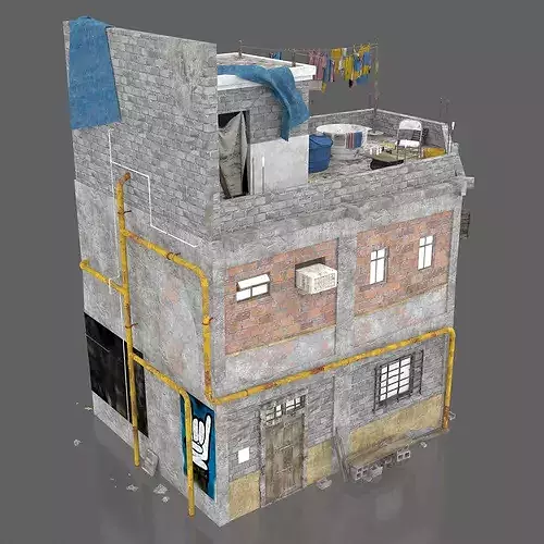 Slum style architecture 3D model 3