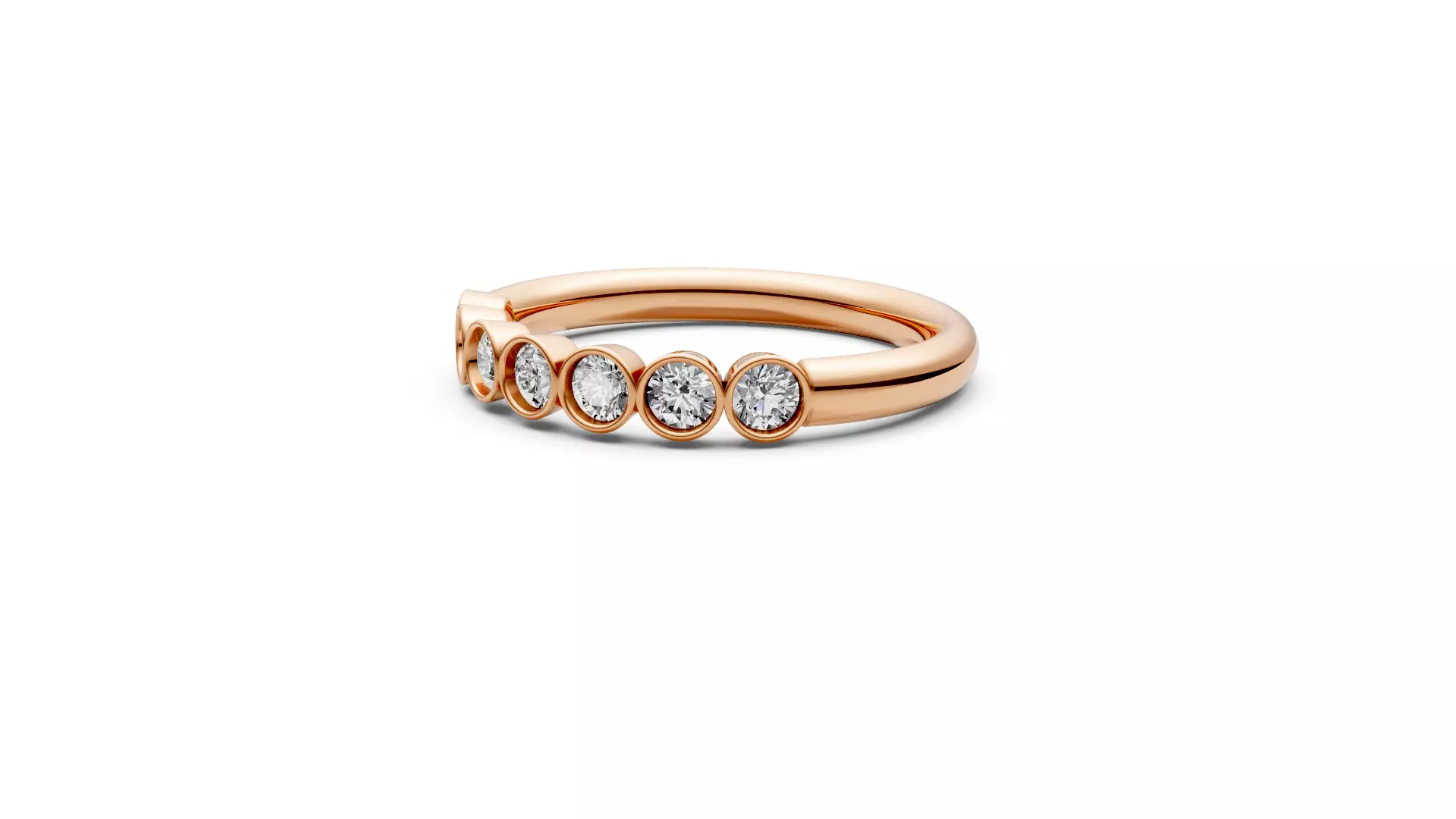 Half benzel diamonds eternity ring 3D print model