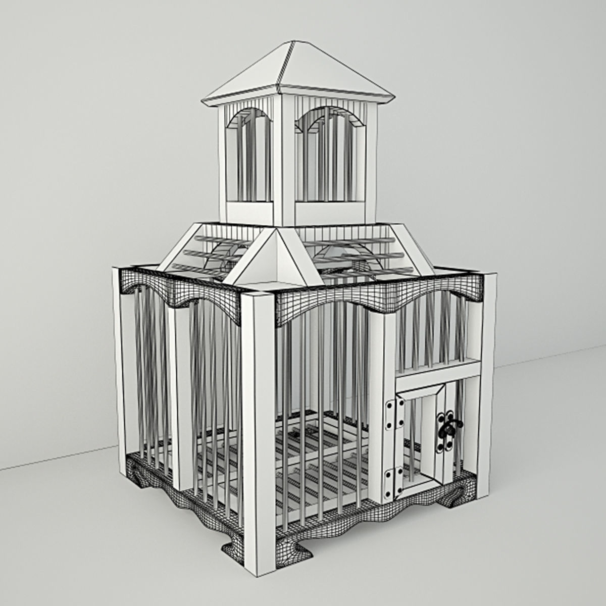 Yellow Decorative Cage by ZARA HOME 3D model_2