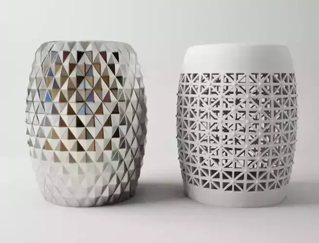 Ceramic Garden Stools 2 3D model