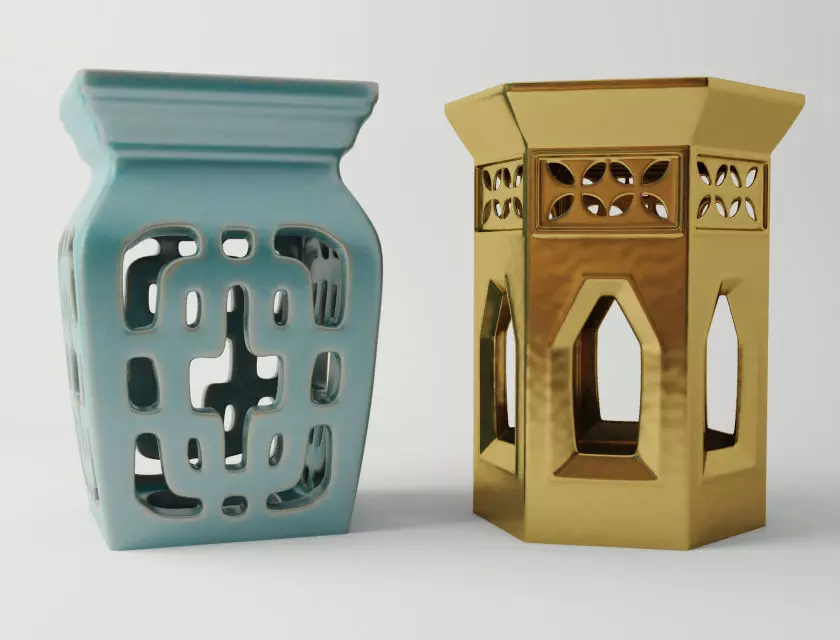 Ceramic garden stools 4 3D model_0
