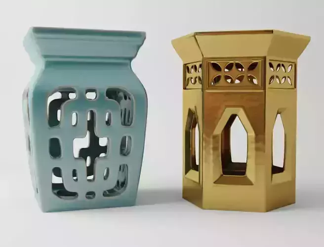 Ceramic garden stools 4 3D model