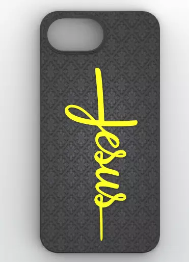 Jesus Script Cross Textured iPhone 17e Case 3D print model