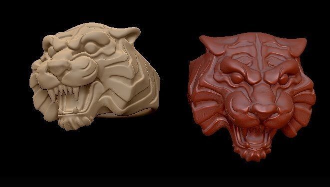 tiger head 3D print model_3