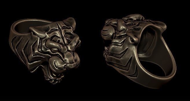 tiger head 3D print model_1