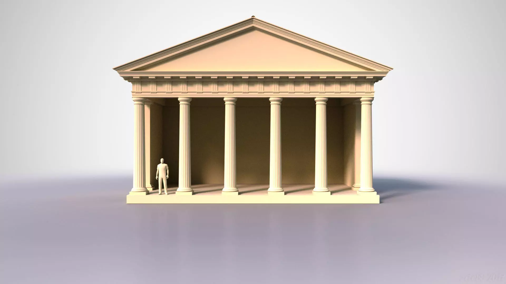 Roman Doric Temple 1 Low-poly 3D model