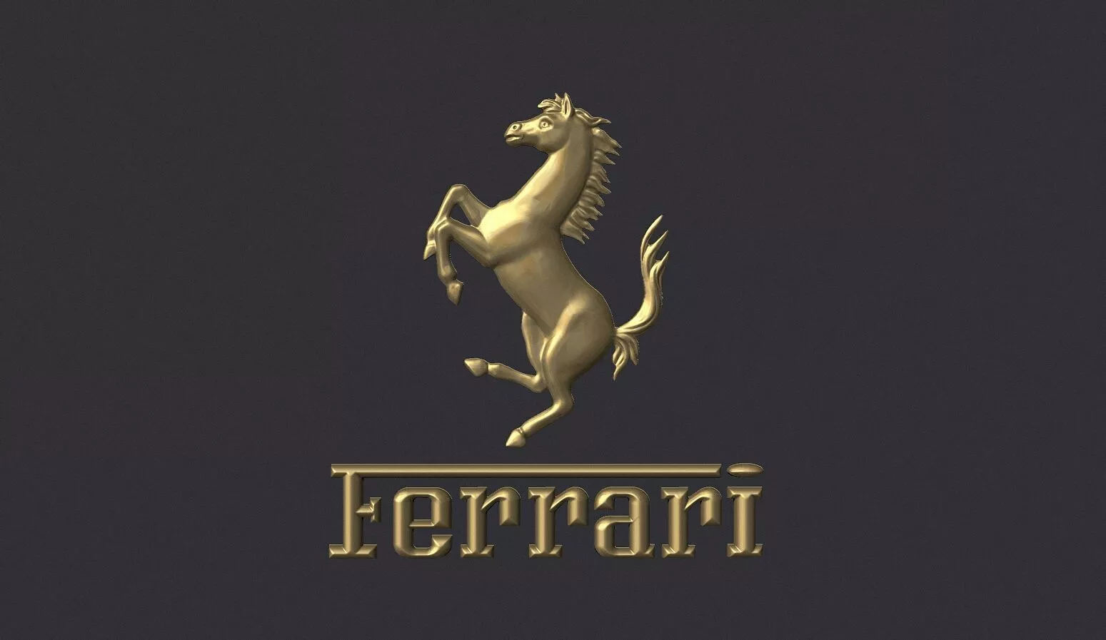 Horse Car logo bas relief 3D print model