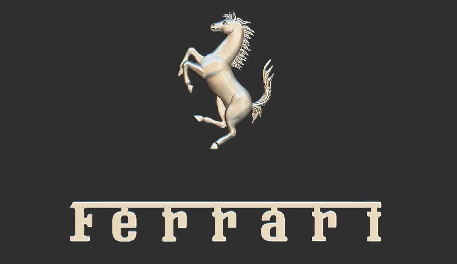 Horse Car logo bas relief 3D print model