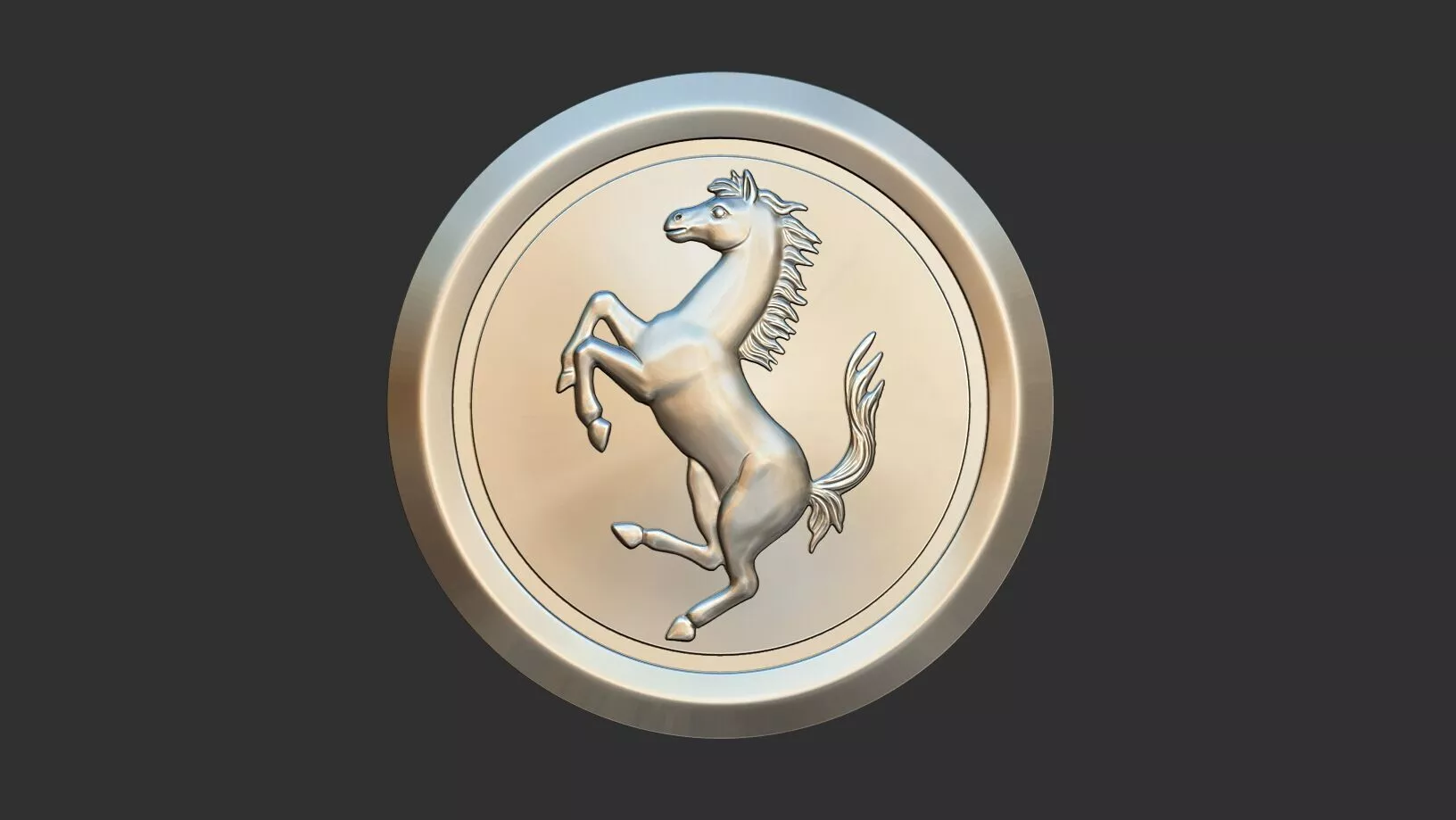 Prancing Horse Car Logo Bas Relief 3D print model