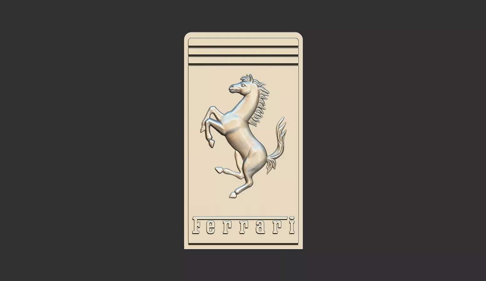 Prancing Horse Car Logo Bas Relief 3D print model