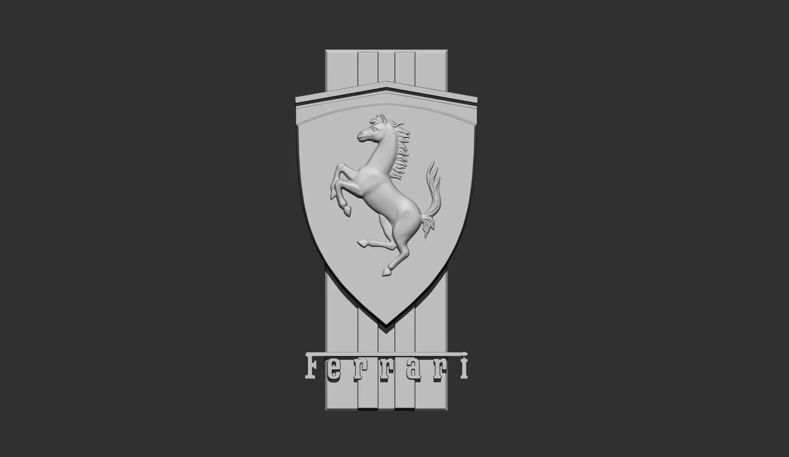 Prancing Horse Car Logo Bas Relief 3D print model