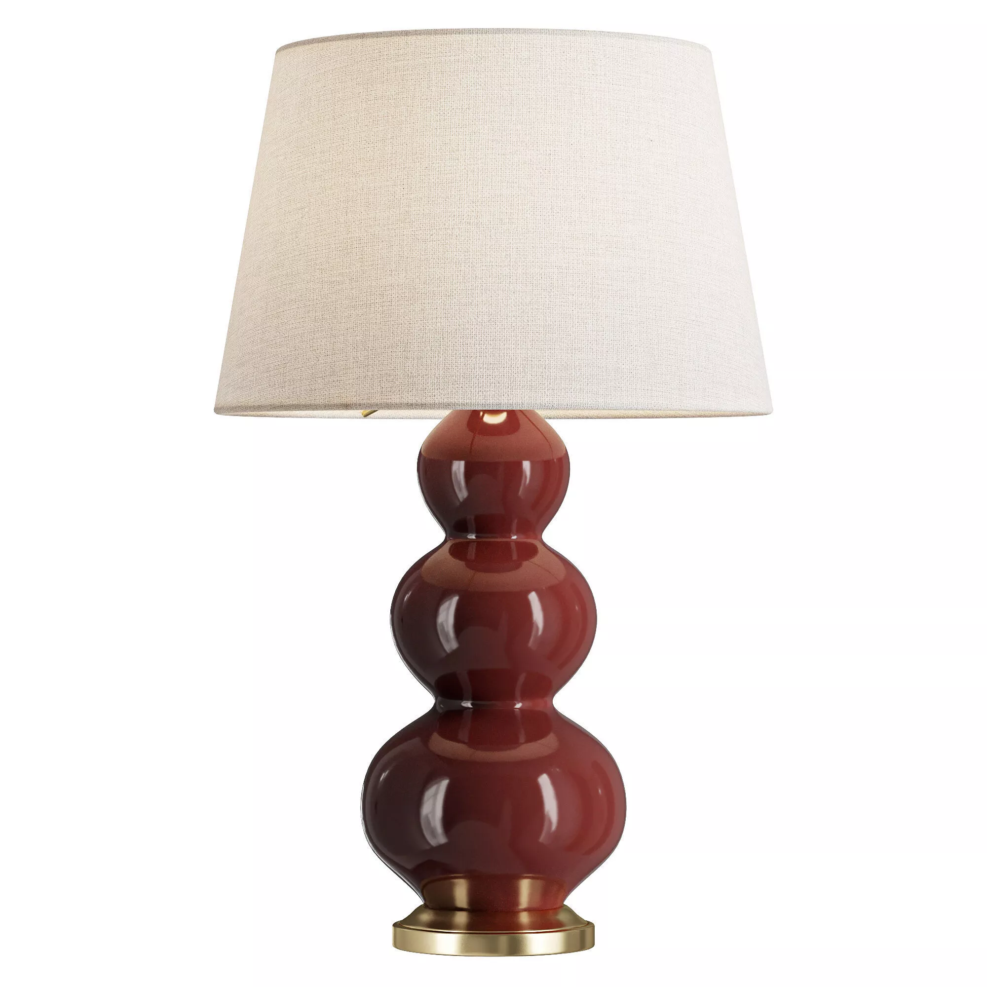 Robert Abbey Triple Gourd Plum Brass Table Lamp 3D model