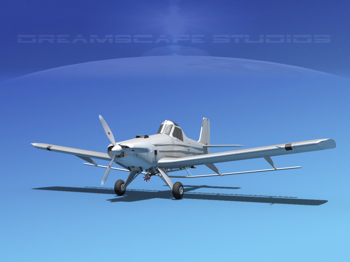 EMB-202 Cropduster Bare Metal 3D model_1