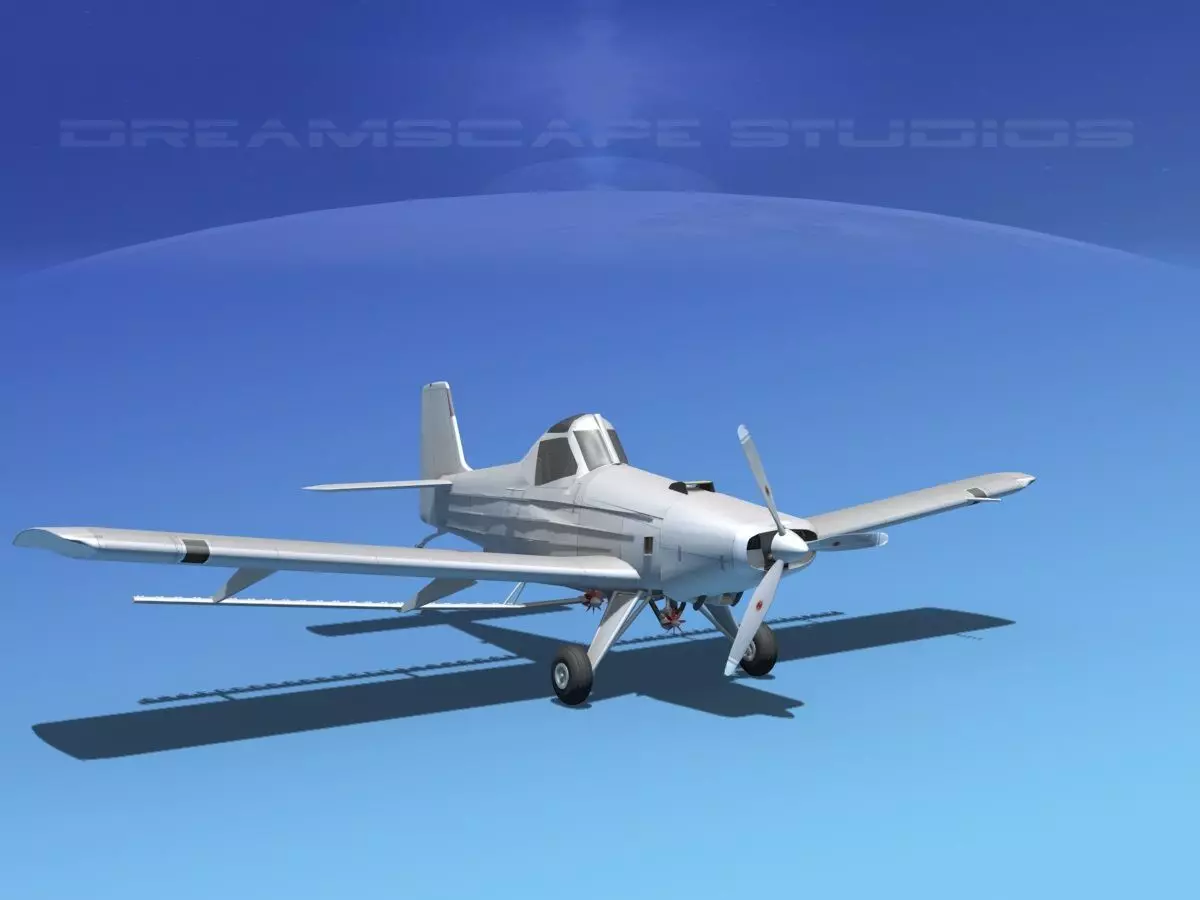 EMB-202 Cropduster Bare Metal 3D model_0
