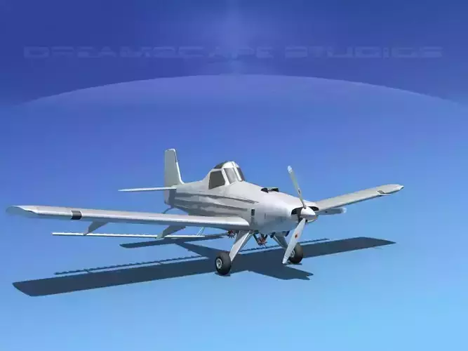 EMB-202 Cropduster Bare Metal 3D model