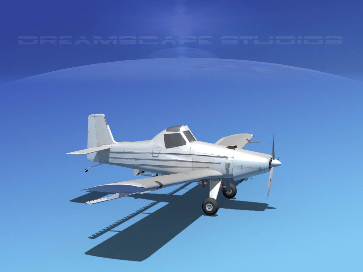 EMB-202 Cropduster Bare Metal 3D model_4