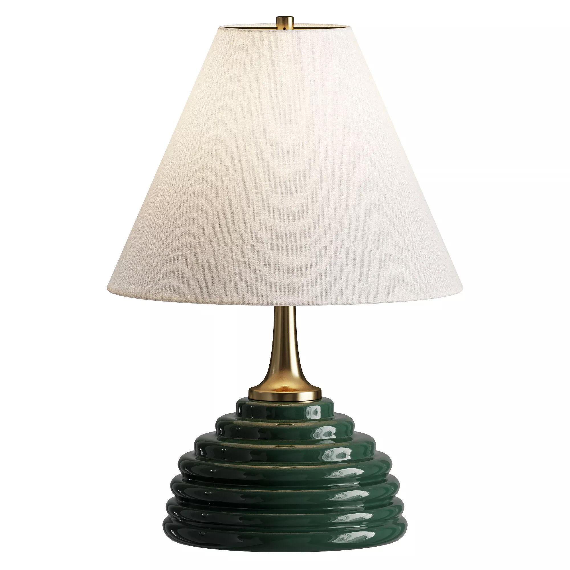 Uttermost McKay Green Brass Fabric Table Lamp 3D model