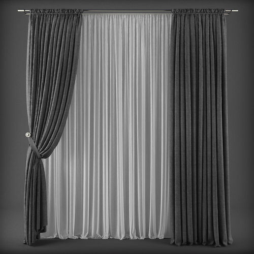 Curtain 3D model 242 Low-poly 3D model