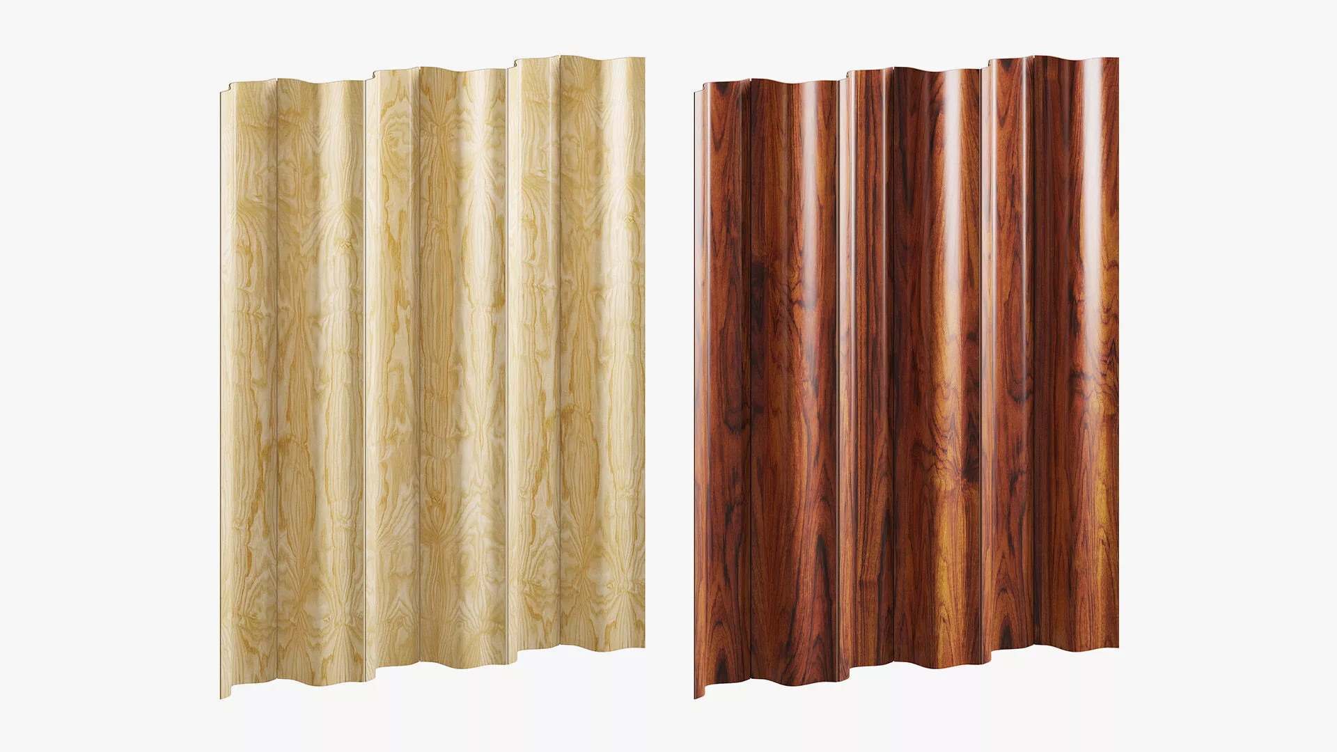 Wavy plywood screen 3D model