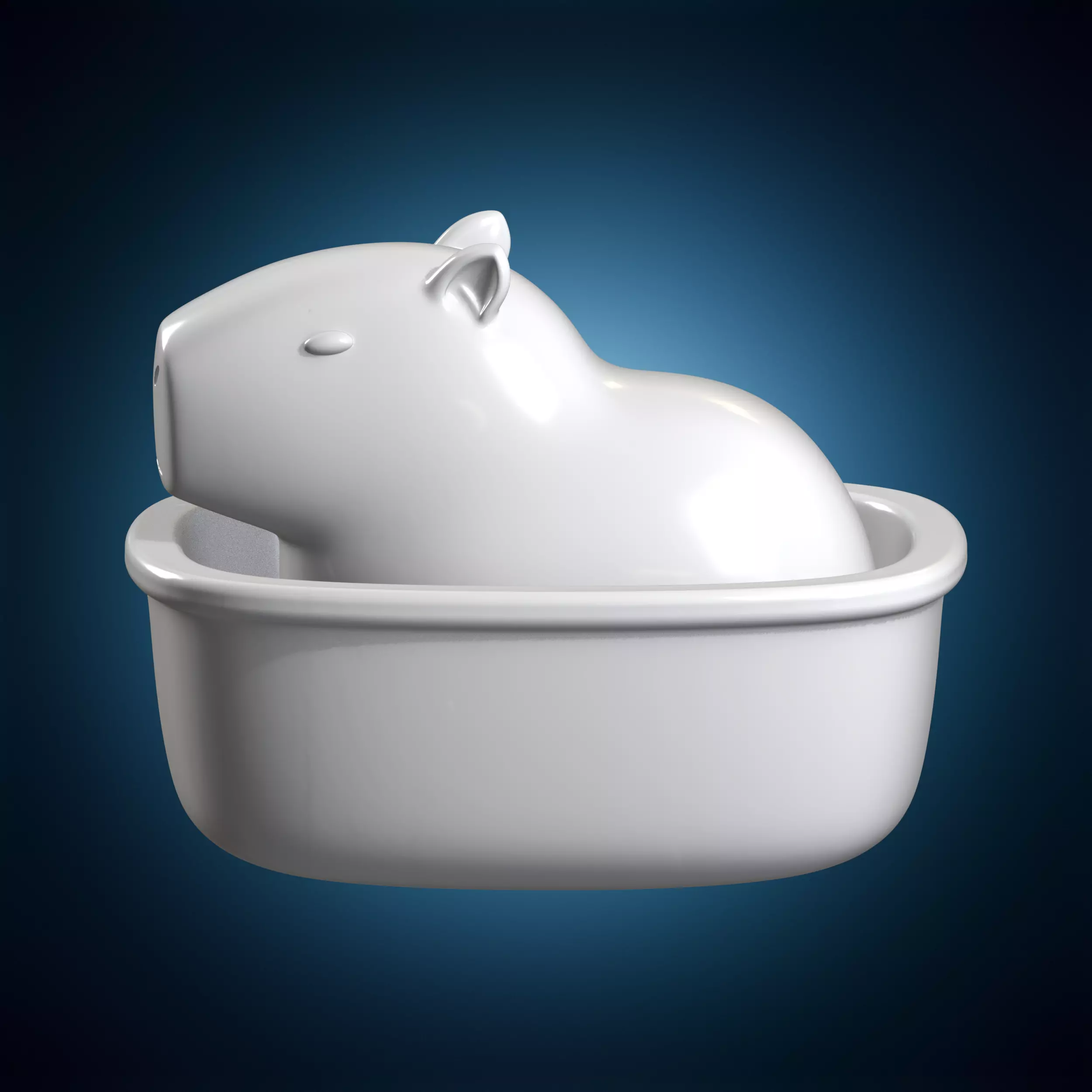 Capybara in Tub Animal Figurine 3D Print Model 3D print model