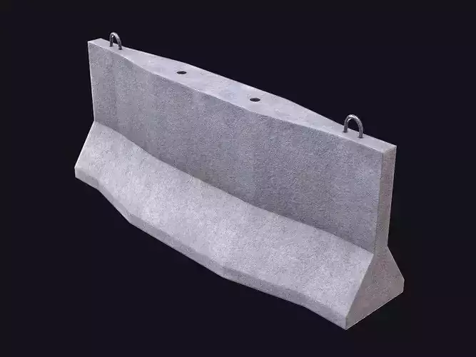 Traffic Concrete Barrier Game Ready PBR