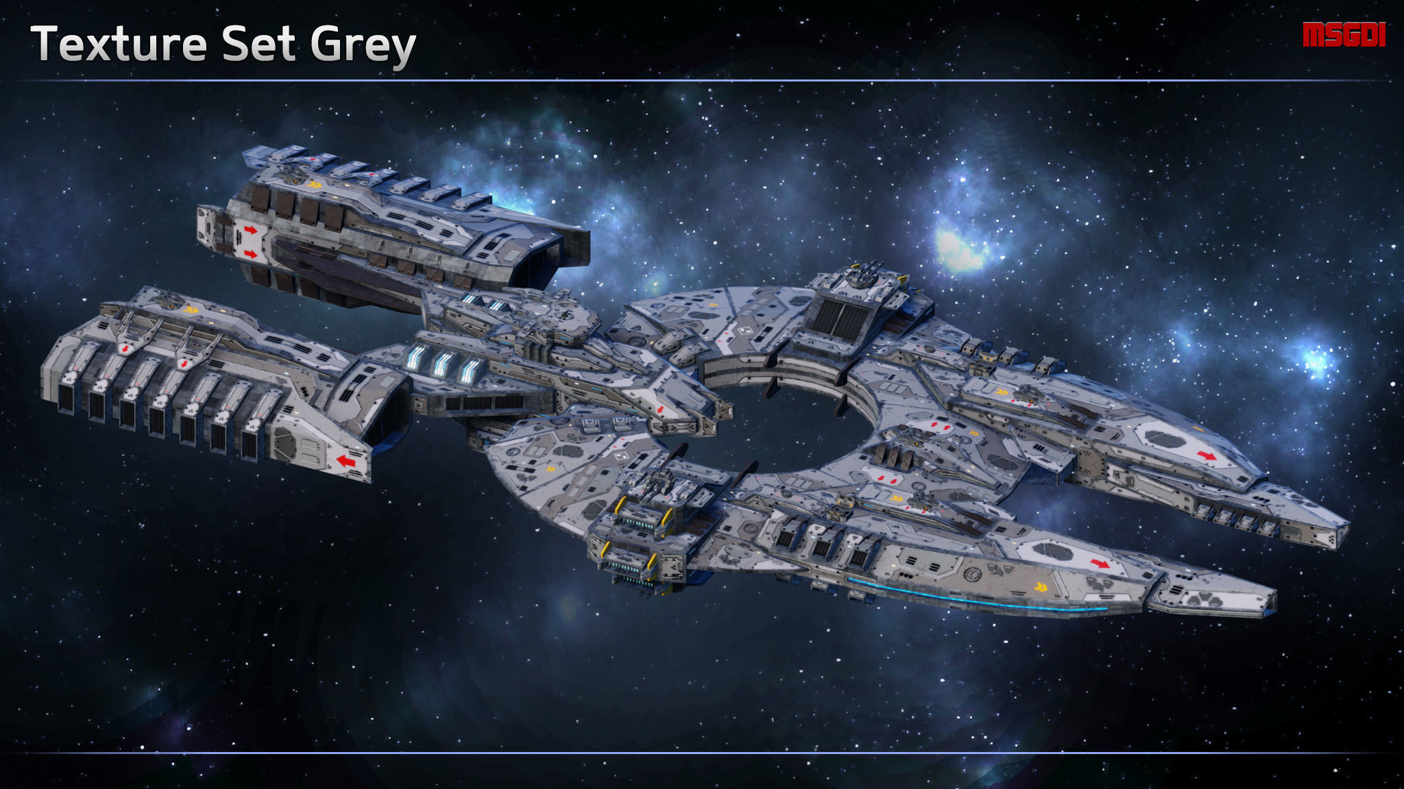 Spaceship Battleship Nomad Low-poly 3D model_10