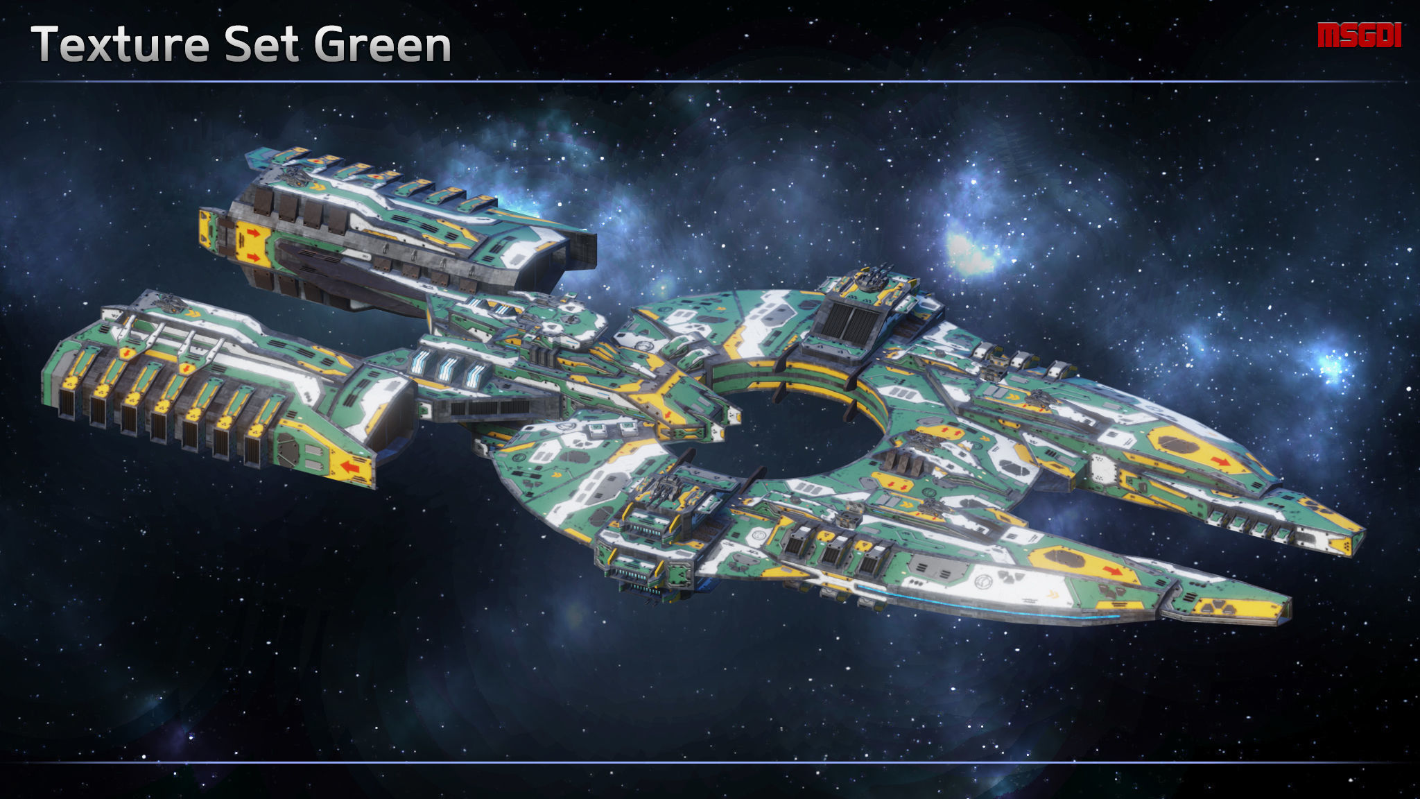 Spaceship Battleship Nomad Low-poly 3D model_9