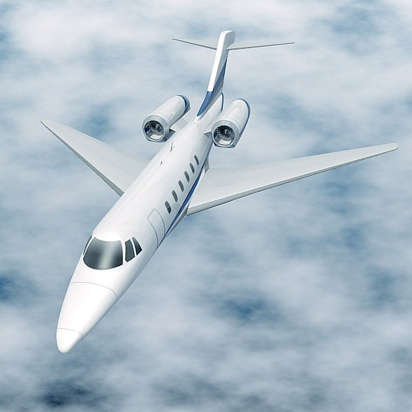 Cessna Citation X business jet 3D model_1