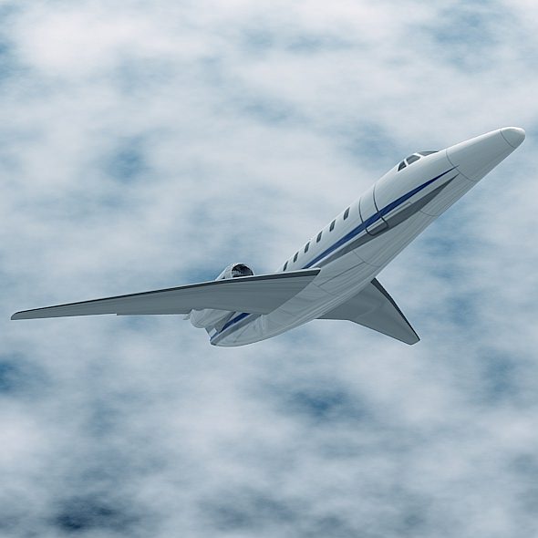 Cessna Citation X business jet 3D model_2