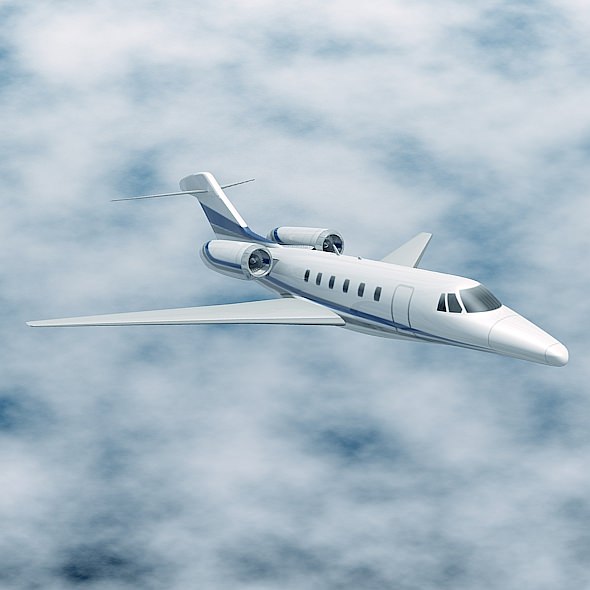 Cessna Citation X business jet 3D model_4