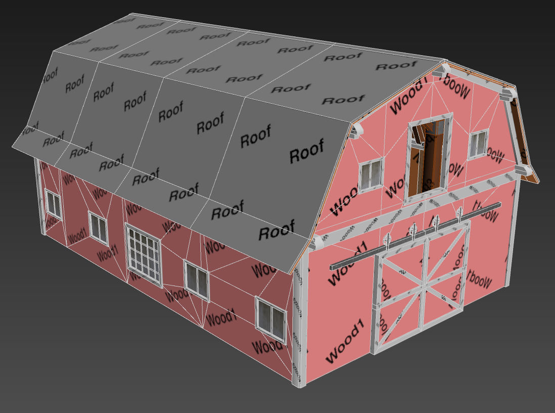 PBR Barn with insulation Low-poly 3D model_7