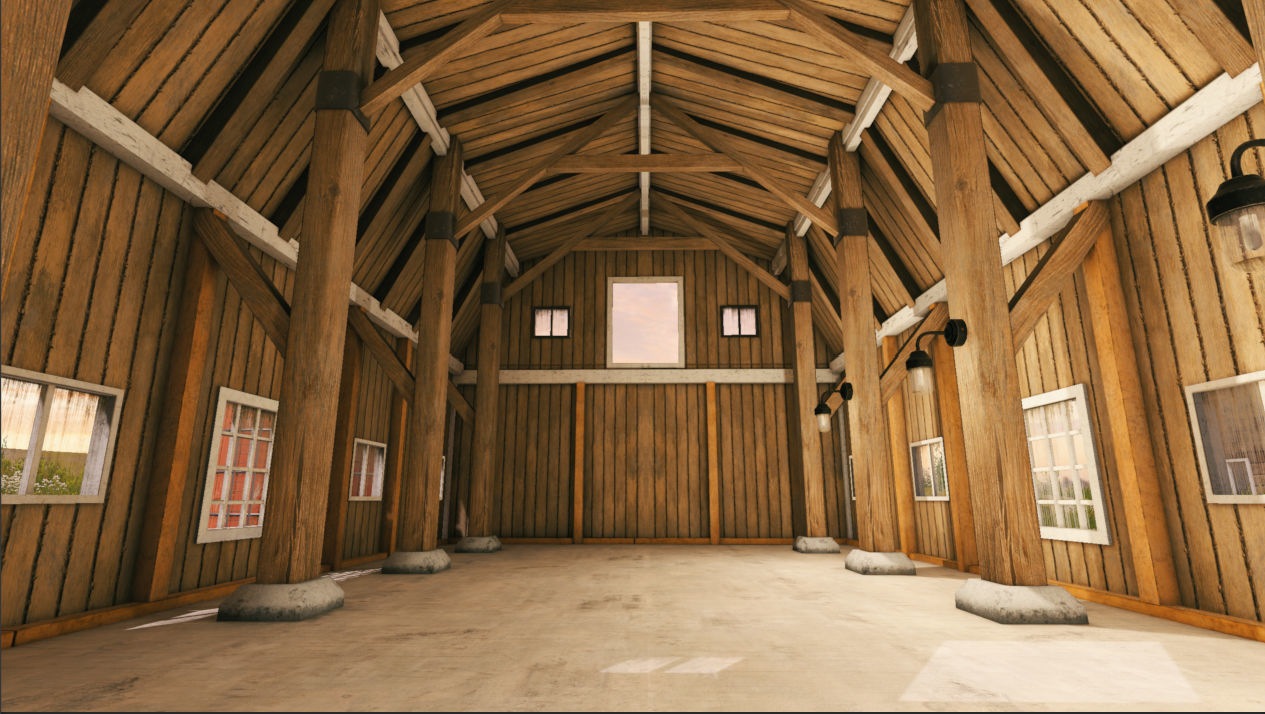 PBR Barn with insulation Low-poly 3D model_9